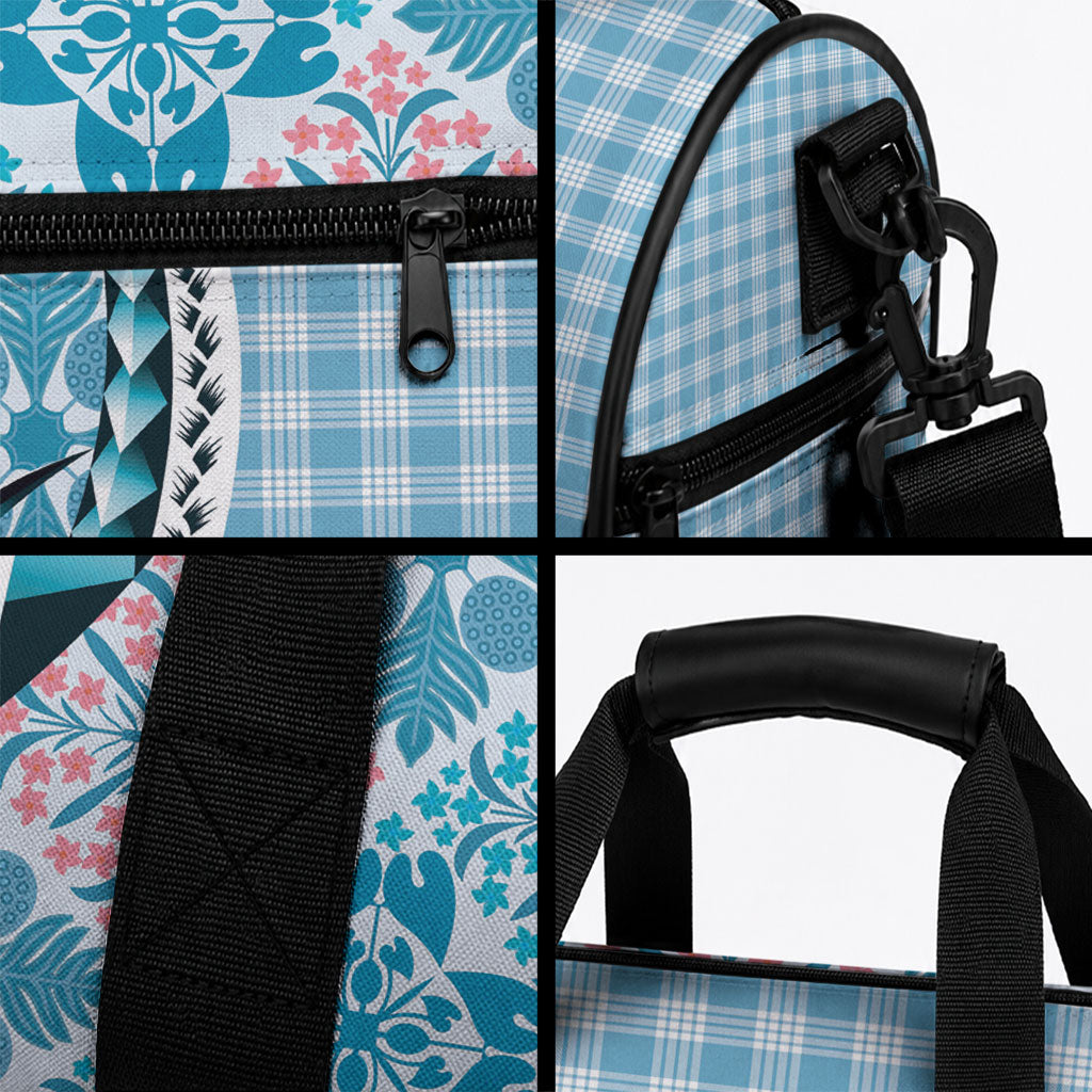 Aloha Vintage Palaka Floral Hawaiian Quilt Duffle Bag Uliuli Motif LT9 - Polynesian Pride