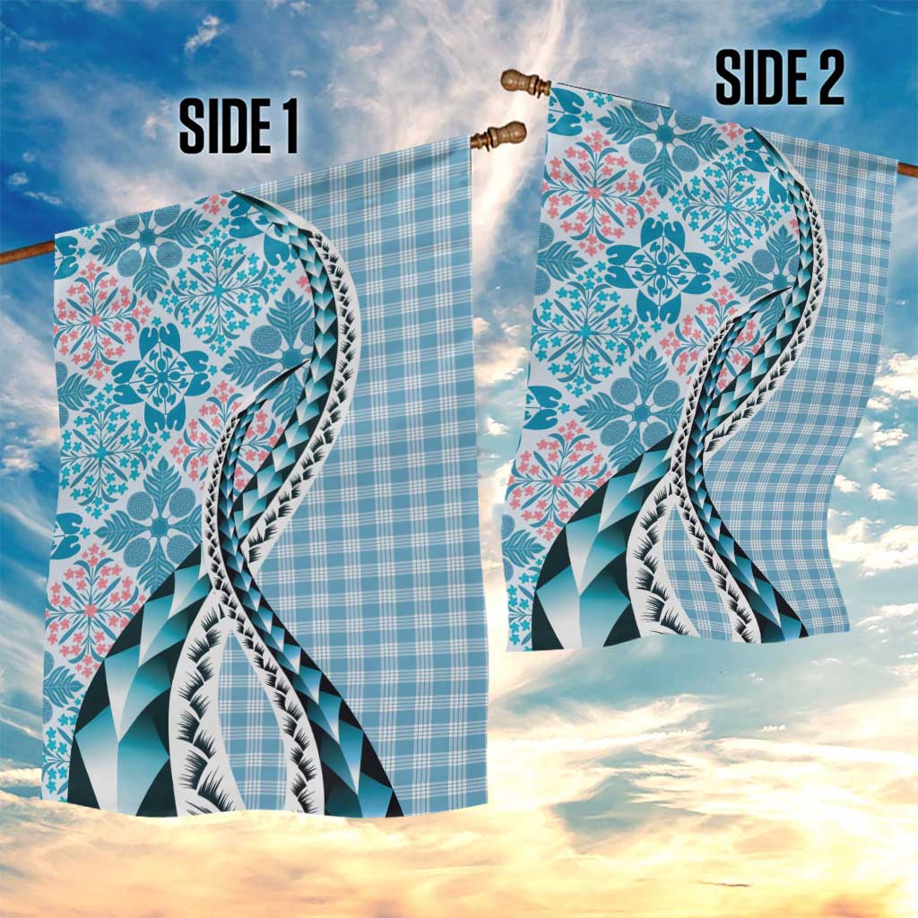 Aloha Vintage Palaka Floral Hawaiian Quilt Garden Flag Uliuli Motif - Polynesian Pride