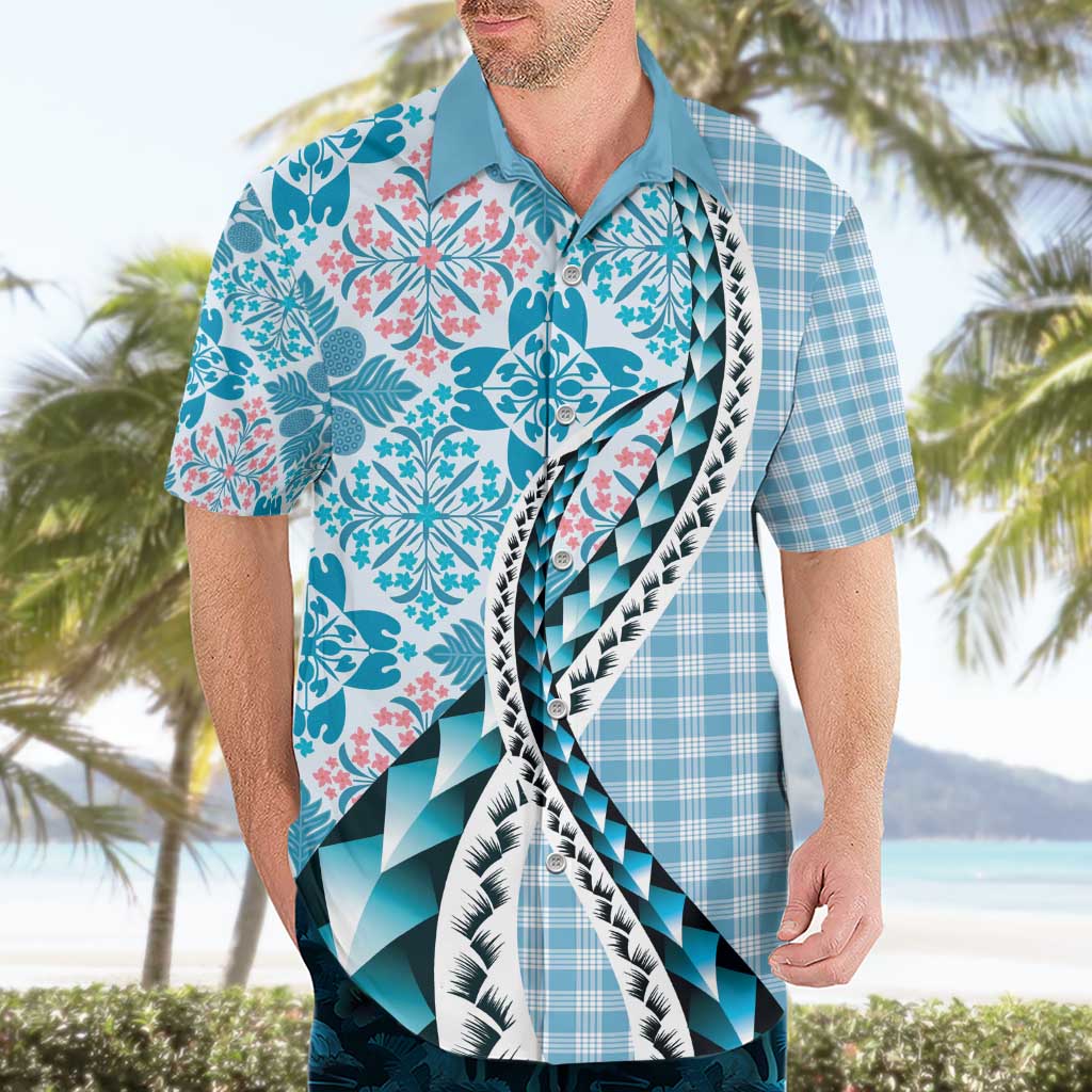 Aloha Vintage Palaka Floral Hawaiian Quilt Hawaiian Shirt Uliuli Motif - Polynesian Pride