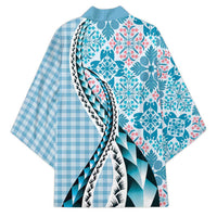 Aloha Vintage Palaka Floral Hawaiian Quilt Kimono Uliuli Motif - Polynesian Pride