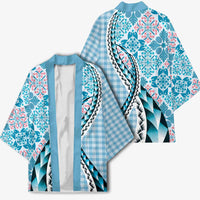 Aloha Vintage Palaka Floral Hawaiian Quilt Kimono Uliuli Motif - Polynesian Pride