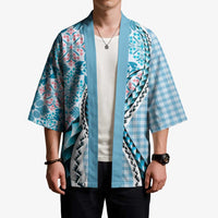 Aloha Vintage Palaka Floral Hawaiian Quilt Kimono Uliuli Motif - Polynesian Pride