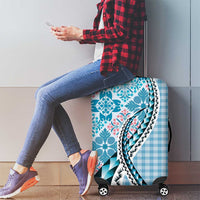 Aloha Vintage Palaka Floral Hawaiian Quilt Luggage Cover Uliuli Motif - Polynesian Pride