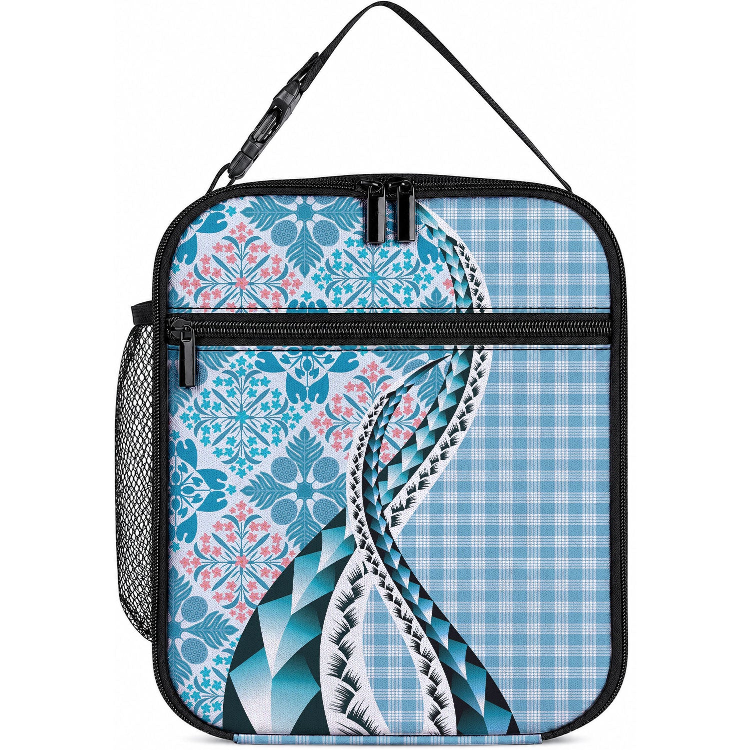 Aloha Vintage Palaka Floral Hawaiian Quilt Lunch Bag Uliuli Motif