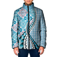 Aloha Vintage Palaka Floral Hawaiian Quilt Padded Jacket Uliuli Motif - Polynesian Pride