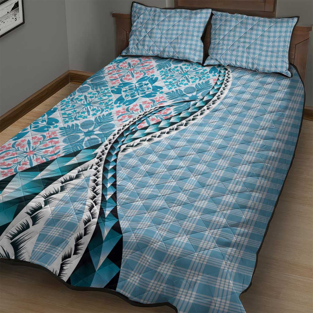 Aloha Vintage Palaka Floral Hawaiian Quilt Quilt Bed Set Uliuli Motif - Polynesian Pride