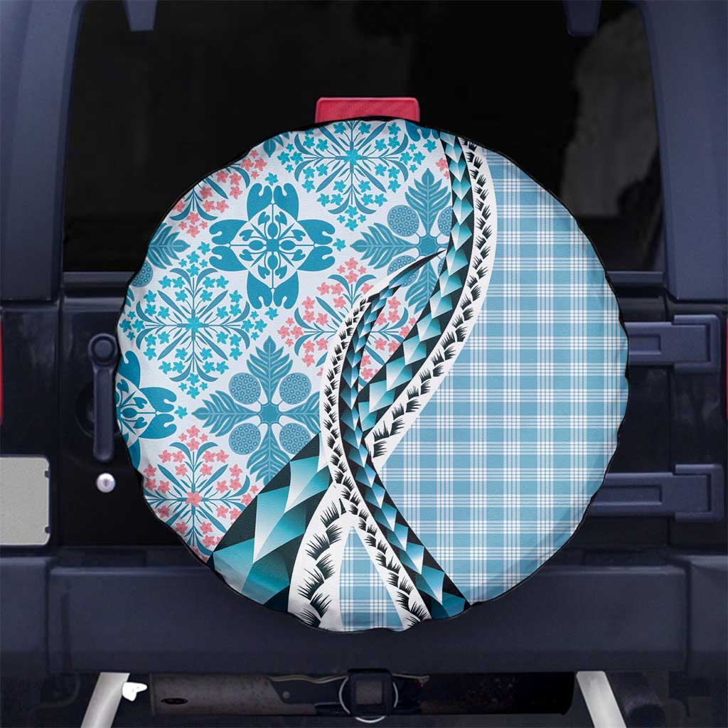Aloha Vintage Palaka Floral Hawaiian Quilt Spare Tire Cover Uliuli Motif - Polynesian Pride