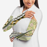 Aloha Vintage Palaka Floral Hawaiian Quilt Arm Sleeves Omaomao Motif - Polynesian Pride