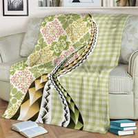 Aloha Vintage Palaka Floral Hawaiian Quilt Blanket Omaomao Motif - Polynesian Pride