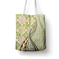 Aloha Vintage Palaka Floral Hawaiian Quilt Tote Bag Omaomao Motif - Polynesian Pride