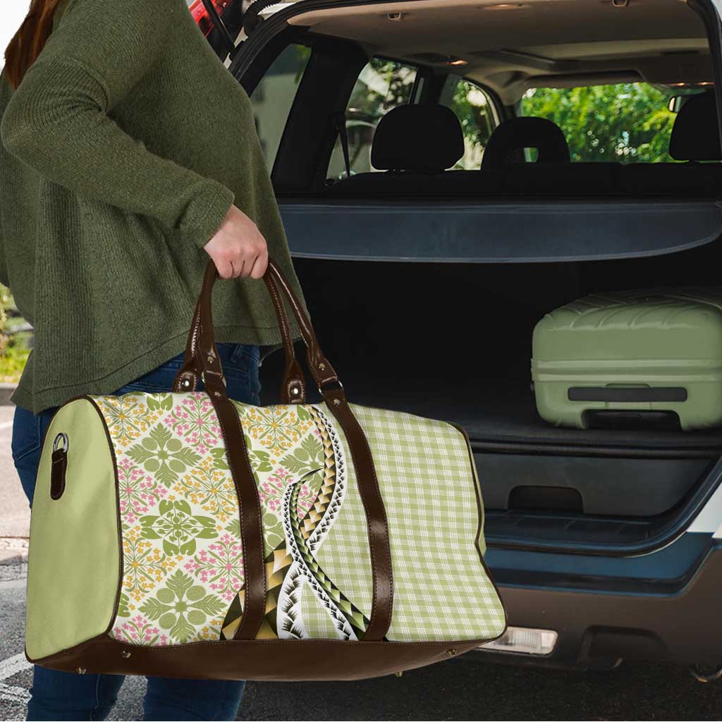 Aloha Vintage Palaka Floral Hawaiian Quilt Travel Bag Omaomao Motif - Polynesian Pride