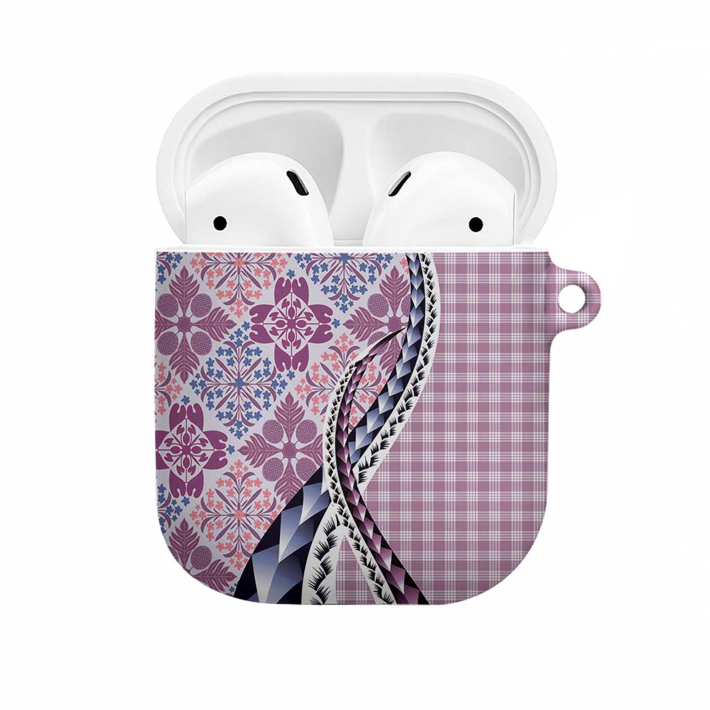 Aloha Vintage Palaka Floral Hawaiian Quilt AirPods Case Akala Motif - Polynesian Pride