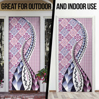 Aloha Vintage Palaka Floral Hawaiian Quilt Door Cover Akala Motif - Polynesian Pride