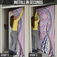 Aloha Vintage Palaka Floral Hawaiian Quilt Door Cover Akala Motif - Polynesian Pride