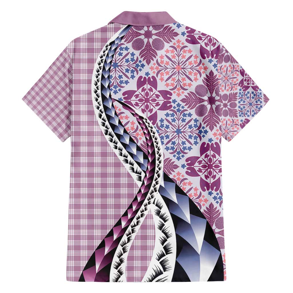 Aloha Vintage Palaka Floral Hawaiian Quilt Family Matching Long Sleeve Bodycon Dress and Hawaiian Shirt Akala Motif LT9 - Polynesian Pride