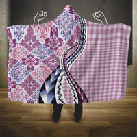 Aloha Vintage Palaka Floral Hawaiian Quilt Hooded Blanket Akala Motif - Polynesian Pride