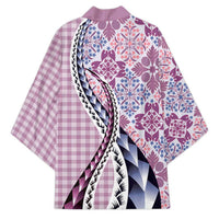 Aloha Vintage Palaka Floral Hawaiian Quilt Kimono Akala Motif - Polynesian Pride