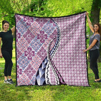 Aloha Vintage Palaka Floral Hawaiian Quilt Quilt Akala Motif - Polynesian Pride