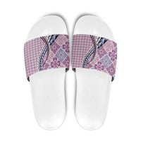 Aloha Vintage Palaka Floral Hawaiian Quilt Slide Sandals Akala Motif - Polynesian Pride