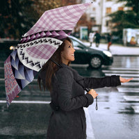 Aloha Vintage Palaka Floral Hawaiian Quilt Umbrella Akala Motif - Polynesian Pride