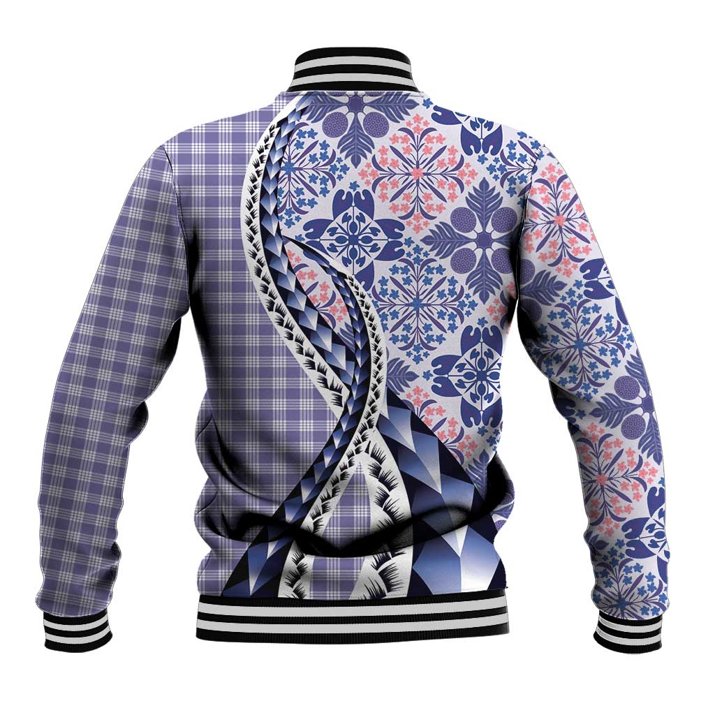 Aloha Vintage Palaka Floral Hawaiian Quilt Baseball Jacket Poni Motif - Polynesian Pride