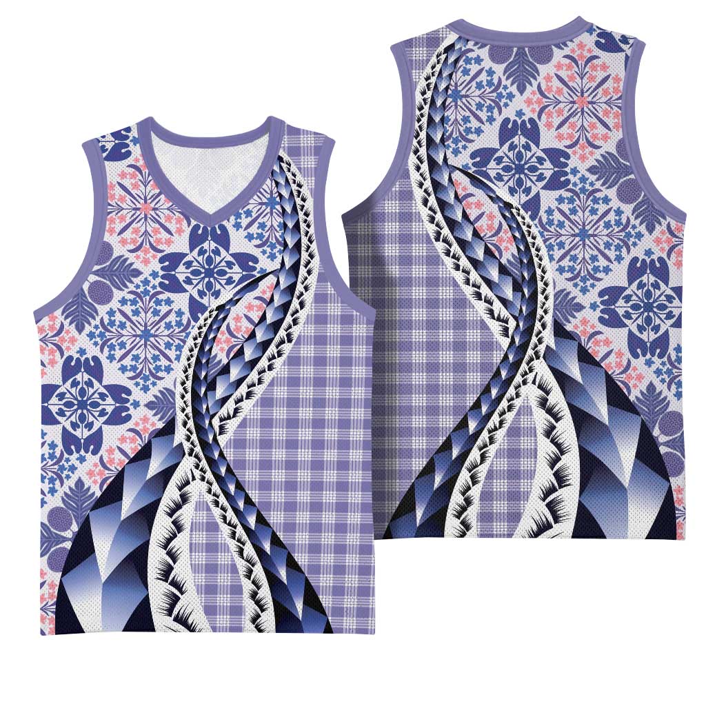 Aloha Vintage Palaka Floral Hawaiian Quilt Basketball Jersey Poni Motif - Polynesian Pride