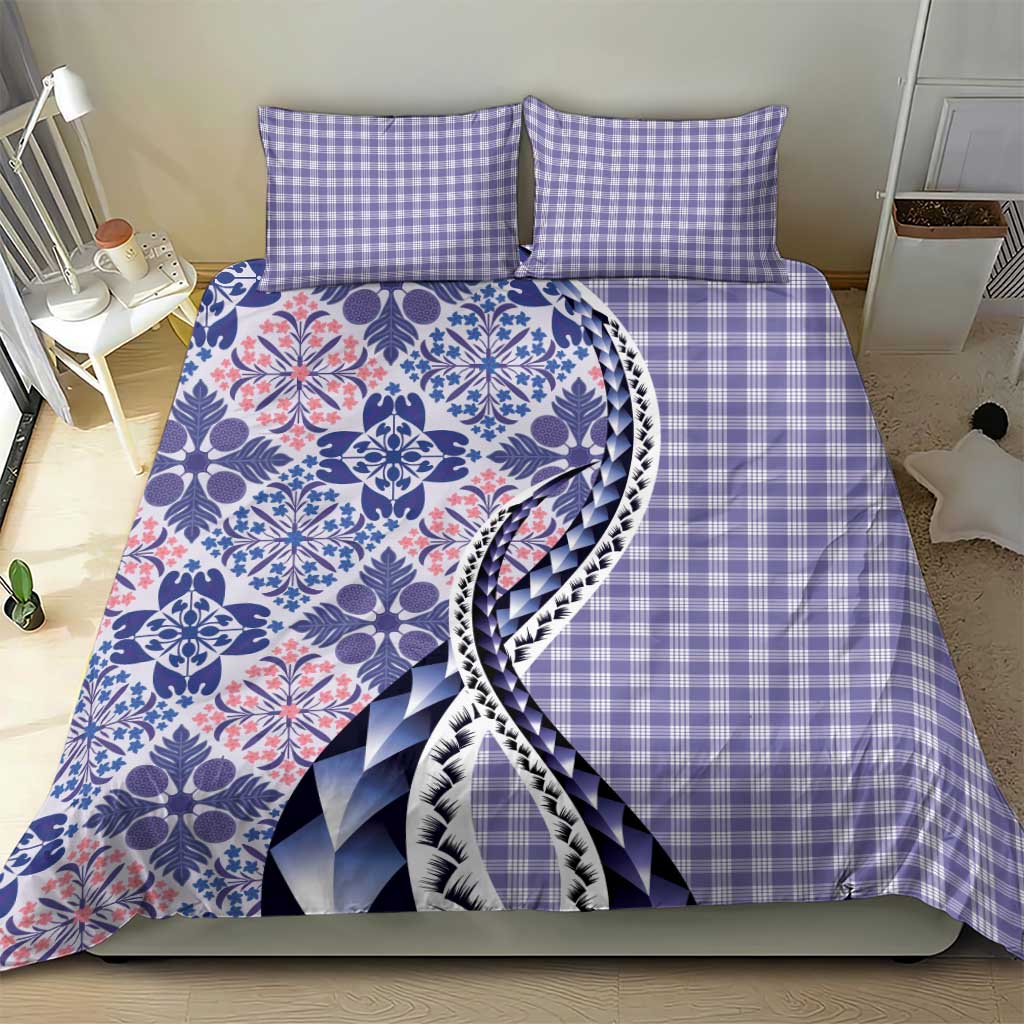 Aloha Vintage Palaka Floral Hawaiian Quilt Bedding Set Poni Motif - Polynesian Pride