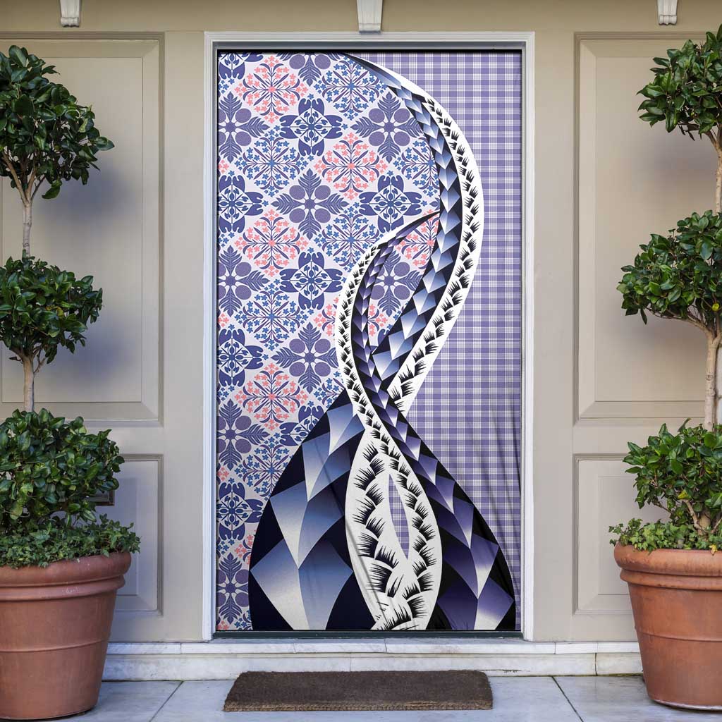 Aloha Vintage Palaka Floral Hawaiian Quilt Door Cover Poni Motif - Polynesian Pride