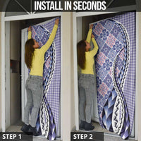 Aloha Vintage Palaka Floral Hawaiian Quilt Door Cover Poni Motif - Polynesian Pride