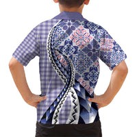 Aloha Vintage Palaka Floral Hawaiian Quilt Family Matching Short Sleeve Bodycon Dress and Hawaiian Shirt Poni Motif LT9 - Polynesian Pride
