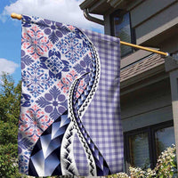 Aloha Vintage Palaka Floral Hawaiian Quilt Garden Flag Poni Motif - Polynesian Pride