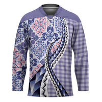 Aloha Vintage Palaka Floral Hawaiian Quilt Hockey Jersey Poni Motif - Polynesian Pride