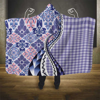 Aloha Vintage Palaka Floral Hawaiian Quilt Hooded Blanket Poni Motif - Polynesian Pride