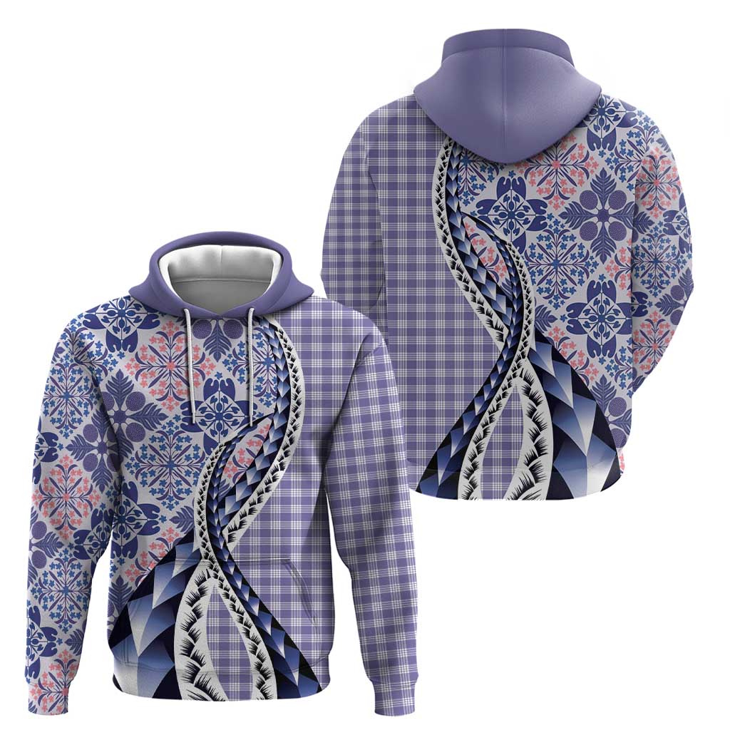 Aloha Vintage Palaka Floral Hawaiian Quilt Hoodie Poni Motif - Polynesian Pride