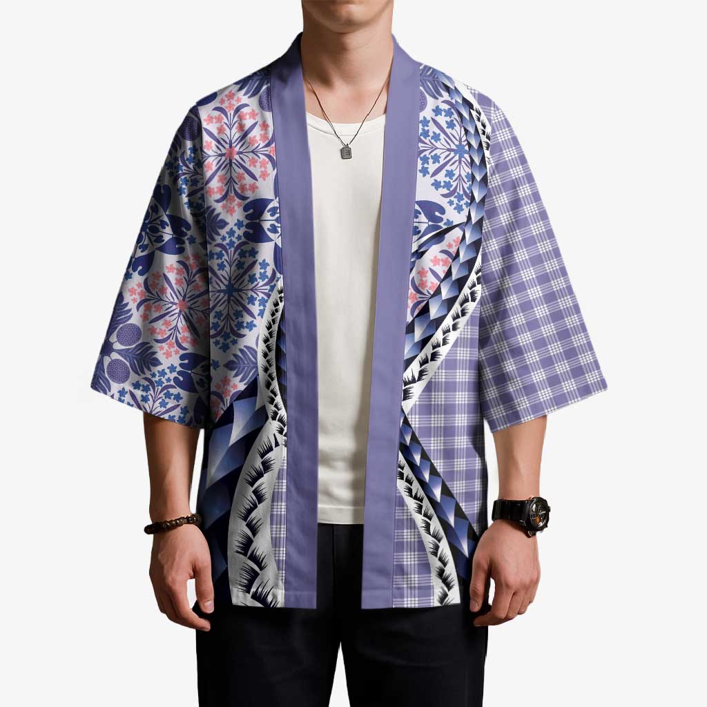 Aloha Vintage Palaka Floral Hawaiian Quilt Kimono Poni Motif - Polynesian Pride