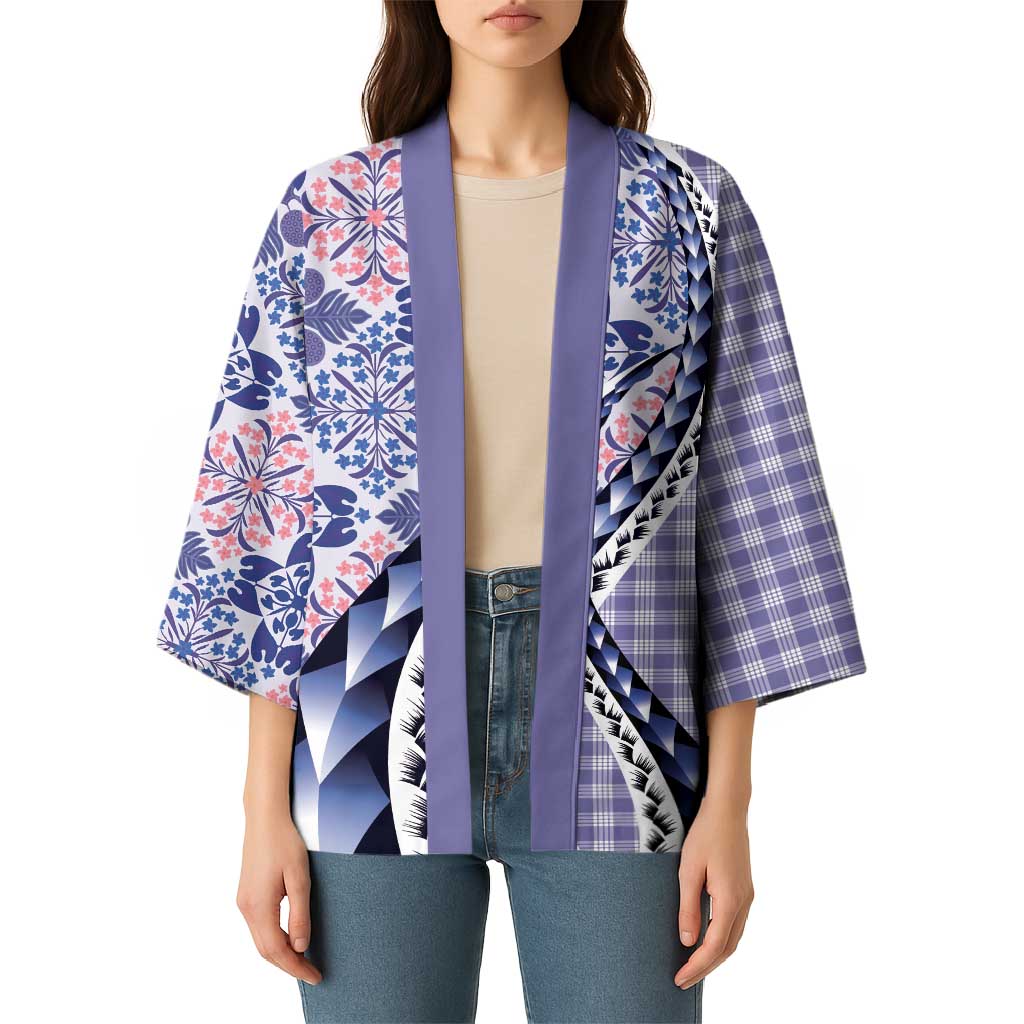 Aloha Vintage Palaka Floral Hawaiian Quilt Kimono Poni Motif - Polynesian Pride