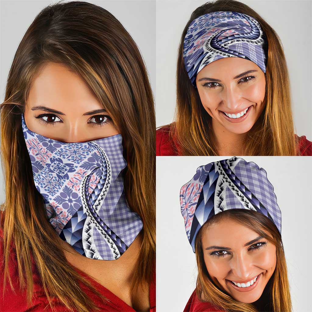 Aloha Vintage Palaka Floral Hawaiian Quilt Neck Gaiter Poni Motif - Polynesian Pride