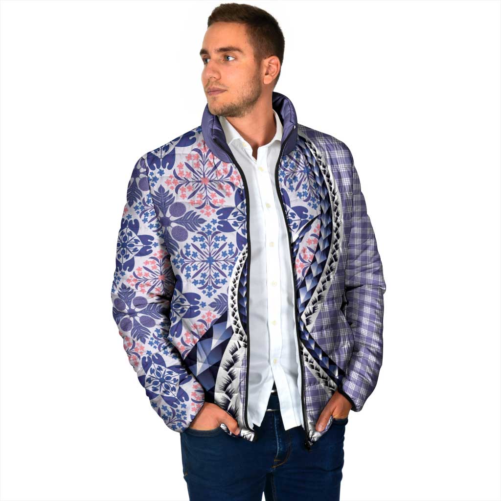 Aloha Vintage Palaka Floral Hawaiian Quilt Padded Jacket Poni Motif - Polynesian Pride
