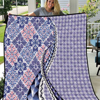 Aloha Vintage Palaka Floral Hawaiian Quilt Quilt Poni Motif - Polynesian Pride