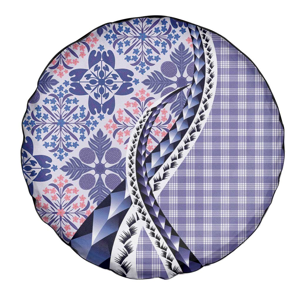 Aloha Vintage Palaka Floral Hawaiian Quilt Spare Tire Cover Poni Motif - Polynesian Pride