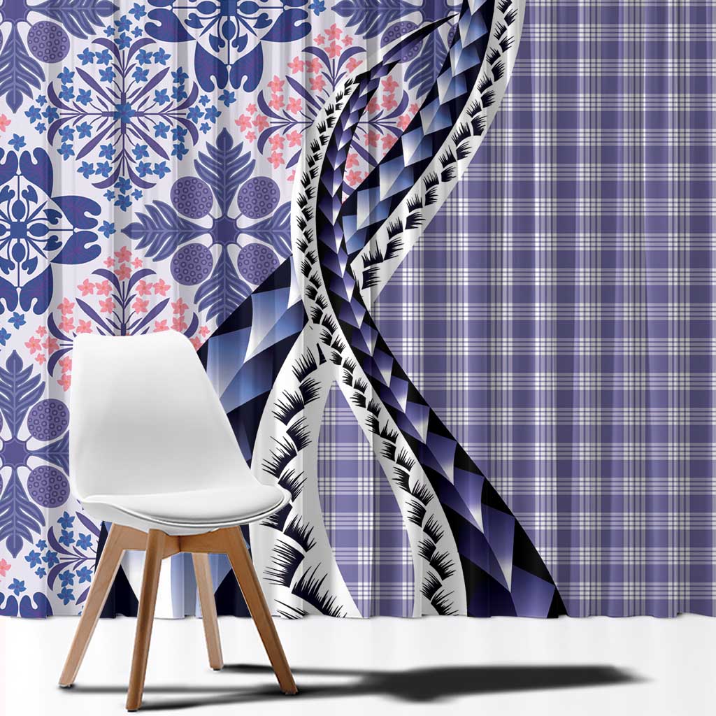 Aloha Vintage Palaka Floral Hawaiian Quilt Window Curtain Poni Motif - Polynesian Pride