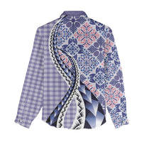 Aloha Vintage Palaka Floral Hawaiian Quilt Women Casual Shirt Poni Motif - Polynesian Pride