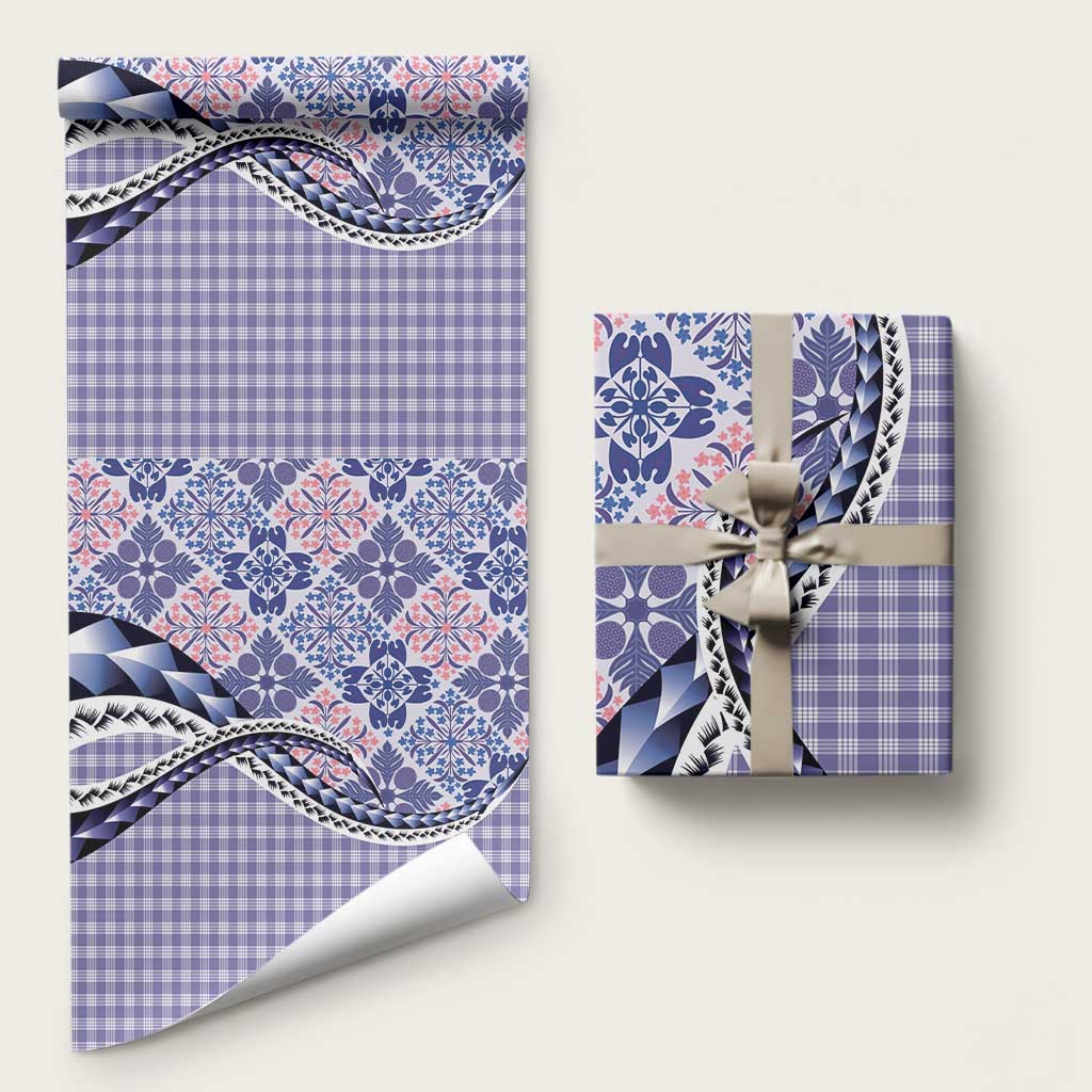 Aloha Vintage Palaka Floral Hawaiian Quilt Wrapping Paper Poni Motif - Polynesian Pride