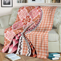 Aloha Vintage Palaka Floral Hawaiian Quilt Blanket Ulaula Motif - Polynesian Pride