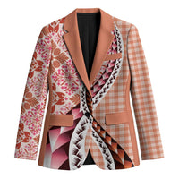 Aloha Vintage Palaka Floral Hawaiian Quilt Blazer Ulaula Motif - Polynesian Pride