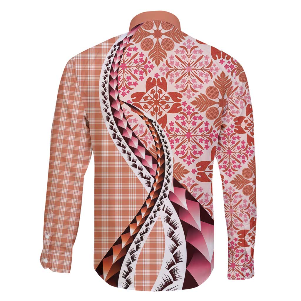 Aloha Vintage Palaka Floral Hawaiian Quilt Family Matching Puletasi and Hawaiian Shirt Ulaula Motif - Polynesian Pride