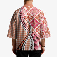 Aloha Vintage Palaka Floral Hawaiian Quilt Kimono Ulaula Motif - Polynesian Pride