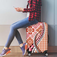 Aloha Vintage Palaka Floral Hawaiian Quilt Luggage Cover Ulaula Motif - Polynesian Pride