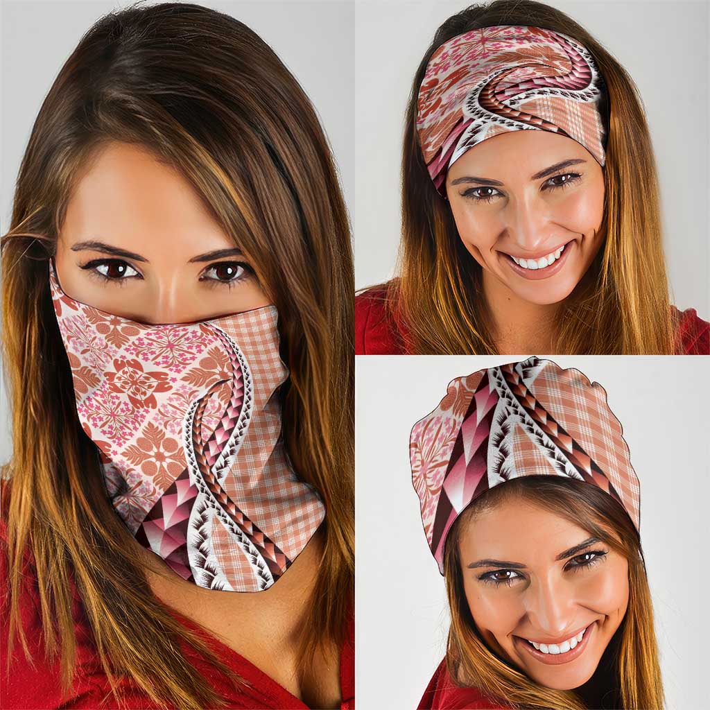 Aloha Vintage Palaka Floral Hawaiian Quilt Neck Gaiter Ulaula Motif - Polynesian Pride