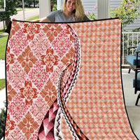 Aloha Vintage Palaka Floral Hawaiian Quilt Quilt Ulaula Motif - Polynesian Pride